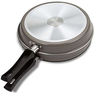 NAVA Dubbele pan met handvat, diameter 25 cm, dubbelzijdige pan voor pannenkoeken, omeletten, vaatwasmachinebestendig, gas-, elektrische, glaskeramische en halogeenfornuizen