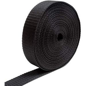 IPEA Harde nylon riem voor rugzak en tassen, 10 meter lang, multifunctioneel touw voor naaien, sport, bagage, knutselen, afmetingen 20/25/30/40 mm, zwart, 3 cm
