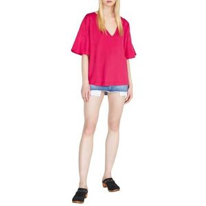 Sisley T-shirt pour femme, Fuchsia 39C, XS