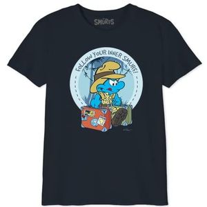Les Schtroumpfs Bosmurfts032 T-shirt voor jongens (1 stuk), Marine.