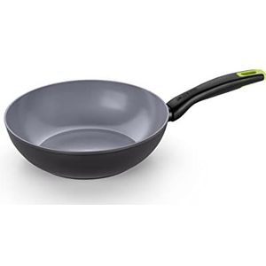 Monix ECO NATURE Wok 28 cm, gesmeed aluminium, versterkt keramiek met antiaanbaklaag, geschikt voor alle warmtebronnen en inductie