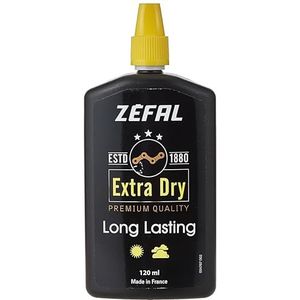 ZEFAL Extra Dry Wax - Smeermiddel voor fietsketting op wasbasis, optimale netheid van de transmissie, uniseks, volwassenen, zwart-geel, 120 ml