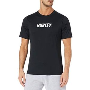 Hurley H2o-dri FL Hybrid UPF SS Top T-shirt voor heren, zwart.