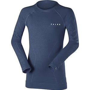 FALKE Wool Tech Functioneel shirt voor kinderen, met lange mouwen, zwart, grijs, ademend ondergoed voor sport, superwarm, sneldrogend, voor koude tot zeer koude temperaturen, 1 stuk, kapitein
