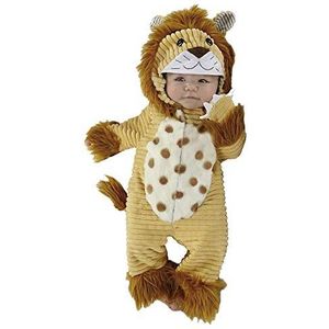 Rubies Leeuwenkostuum Safari voor jongens en meisjes, babymaat 1-2 jaar, overall met staart en leeuwenkop-muts Rubies voor Halloween, Kerstmis, carnaval en verjaardag