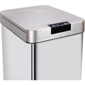 KITCHEN MOVE Parkside Automatische afvalbakdeksel, rechthoekig, 28 x 34 x 8,4 cm, chroom