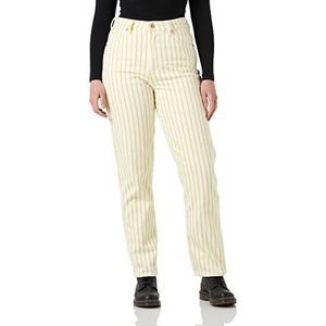 Wrangler Maman Straight Pants voor dames, geel (Sunshine Stripes)