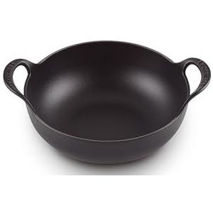 Le Creuset Balti schaal van geëmailleerd gietijzer, 24 cm, 2,7 liter, mat zwart, 20142240000460