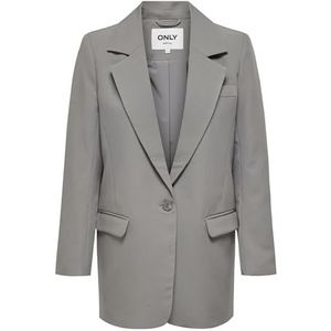 ONLY Klassieke blazer voor dames, lange blazer, grijs.
