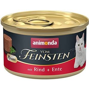 animonda vom Feinsten Mouse - Vochtige voeding voor volwassen katten, suikervrij, met rundvlees en eend, 12 x 85 cm