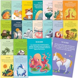 T MARIE Set van 40 grappige ansichtkaarten over dieren - Thinking of You-ansichtkaartenset voor kinderen, studenten, vrienden, leraren en meer - Zeg hallo, bedankt of je mist