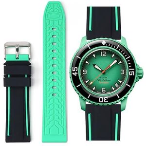 Stanchev Blancpain Swatch 22 mm waterdichte zachte rubberen reservearmband voor Blancpain x Swatch Fifty Fathoms voor dames en heren met gereedschapsset voor installatie en verwijdering