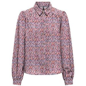 ONLY Onlnova Life Elite L/S Emma Shirt Aop Damestop (1 stuk), Rood Oranje/Aop: 591 Soul, S