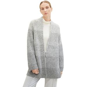 TOM TAILOR Cardigan pour femme, 34430 - Gradient gris tricoté, XL