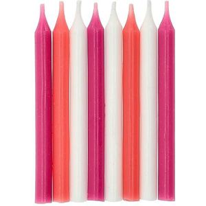 Folat 24203 16 stuks verjaardagskaarsen voor verjaardag, decoratie voor kinderen, feesten, bruiloften, bedrijfsfeesten, verjaardagen, roze, 6 cm