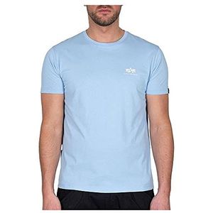 ALPHA INDUSTRIES Heren T-shirt Basic T Small Logo, Lichtblauw