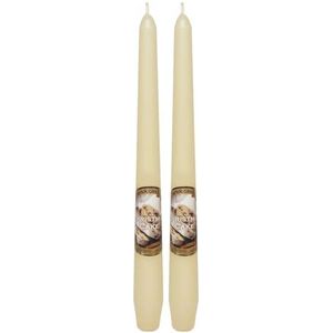 Dekohelden24 Set van 2 kerstkaarsen met vanillegeur - Ivoor/vanille vanille noppengeur - Afmetingen: H x Ø ca. 25 x 2 cm - 60 g