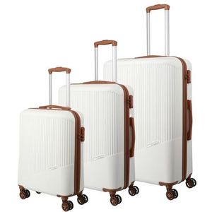 Travelite Koffer met 4 wielen 3 stuks maten L/M/S, Bali-serie: ABS harde trolleys, Cognac., Kofferset L/M/S