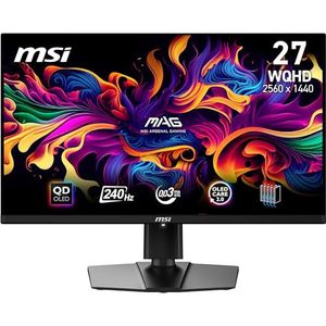 MSI MAG 271QPX QD-OLED E2 Gaming Monitor 26,5 inch WQHD - Panel 2560 x 1440 Quantum Dot OLED, 240 Hz/0,03 ms, 99% DCI-P3, ΔE≤2, DisplayHDR True Black 400 - DP 1.4a, HDMI™ 2.1, USB Type-C