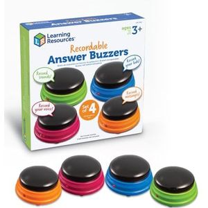 Learning Resources LER3769 Resources Buzzer met opnamefunctie (4 stuks) (buitenverpakking kan variëren)