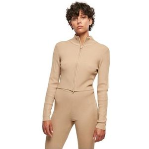 Urban Classics Gebreid damesvest met ritssluiting, sweater, union-beige, M, Beige Union