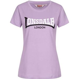 Lonsdale Achnavast T-shirt voor dames, lila/zwart/wit, XXL, lila/zwart/wit