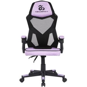 Newskill Eros Gamingstoel, ergonomische gamingstoel met vierkante rugleuning en stoffen bekleding in paars