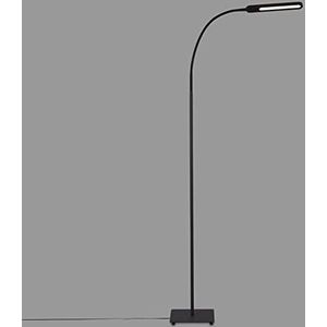 BRILONER - LED-vloerlamp, vloerlamp met touch-functie, traploos dimbaar, kleurtemperatuurregeling, bureaulamp 8 W, 600 lumen, zwart, 208 x 208 max. 1830mm (l x b x h)