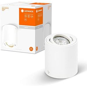 LEDVANCE Spot Spot Surface Round voor plafondmontage, wit, GU10-fitting, kan worden uitgerust met een normale of intelligente lamp, flexibele stralingshoek, IP20-bescherming, hoogwaardige behuizing