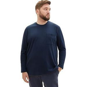 TOM TAILOR T-shirt à manches longues pour homme, 10668 – Sky Captain Blue., 5XL grande taille