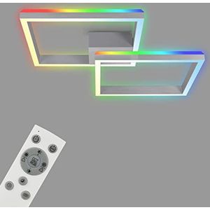 BRILONER - RGB-plafondlamp, led-plafondlamp, variabel, instelbare kleurtemperatuur, led-frame RGB, afstandsbediening, kleur aluminium