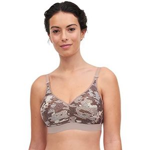 Chantelle Prachtige Full Bust draadloze C-beha voor dames met volledige bedekking, Camouflage-patroon.