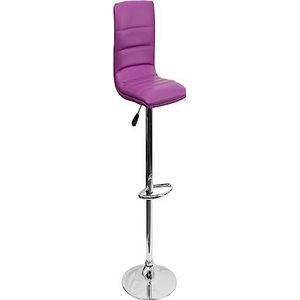 Flash Furniture Barkruk, vinyl, modern, in hoogte verstelbaar, verchroomd, violet, 2 stuks