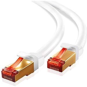 IBRA Gigabit Ethernet LAN-kabel CAT.7 (RJ45) | 10/100/1000 Mbit/s | aansluitkabel | UTP | compatibel met CAT.5/6 | Switch / Router / Modem / Patchpaneel / Access Point / patchzones | Wit - 2m
