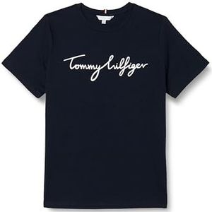 Tommy Hilfiger T-shirt à manches courtes et col rond pour femme, Bleu (Desert Sky), 56