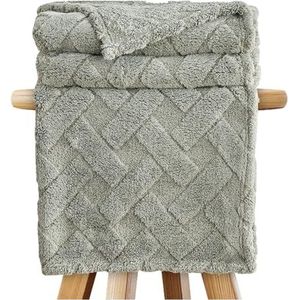 GC GAVENO CAVAILIA Zachte fleecedeken voor bed, zetel, sofa, thermisch, warm en comfortabel, elegante jacquard-sprei (130 x 180 cm, antraciet)