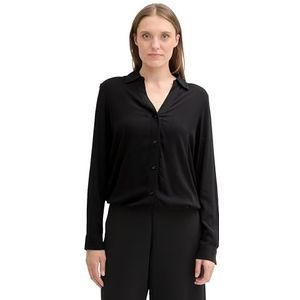 TOM TAILOR 1043866 Damesblouse, 14482 - Deep Black