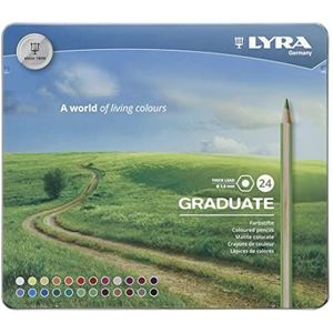 LYRA 2871240 Graduate hals Pencills, 24 metalen doos