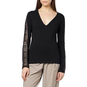 Pinko Screensaver Maillot Col V Je Chemise Henley Femme, Z99_nero Limousine, S