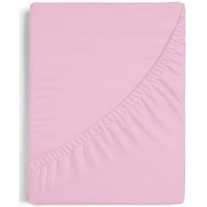 Burrito Blanco Hoeslaken, A7, verstelbaar hoeslaken voor bed 150 x 190/200 cm, katoen en polyester, tweepersoonsbed 150 cm, roze