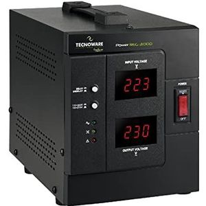 Tecnoware Power Reg 3000VA Spanningsregelaar - 230V - 2 AC-uitgangen - Zwart