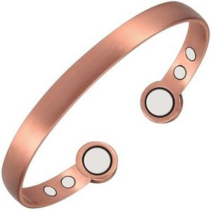 YINOX Magnetische koperen armband voor heren en dames, armbanden met 6 magneten, verstelbaar, 18 cm, Nikkel