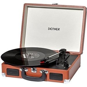Denver Vinyl platenspeler met geïntegreerde luidsprekers - Bluetooth draait - 33 45 78 omwentelingen - USB - vintage - scannen - Auto-stop functie - VPL120 - bruin