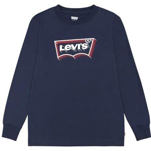 Levi's Lvb Glow Effect Ls Batwing 9ej268 T-shirt voor jongens, Blauw/geruit