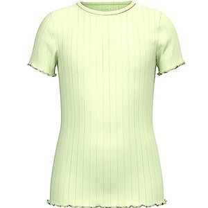 NAME IT Nkfnoralina Ss Top Noos Meisjes T-Shirt Lime Creme, 122-128, limoengroen