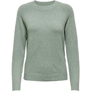 Only Onlrica Life L/S Knt Noos Sweater voor dames, Chinees Groen/Detail: Witmix