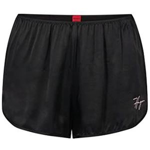 HUGO Dames satijnen pyjama shorts zwart 1, L, Zwart 1