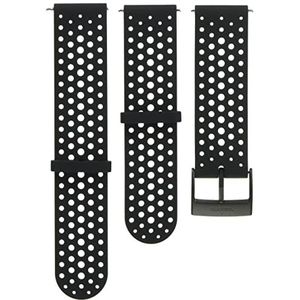 Suunto Originele reservearmband voor Suunto Spartan Sport WRH, Suunto 9, siliconen, lengte: 22,9 cm, breedte: 24 mm, zwart/zwart, met bevestigingspen, SS050225000