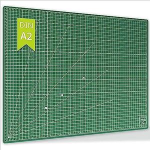 ACROPAQ Snijmat - A2, 60 x 45 cm, dubbelzijdig bedrukt, zelfherstellend - groen