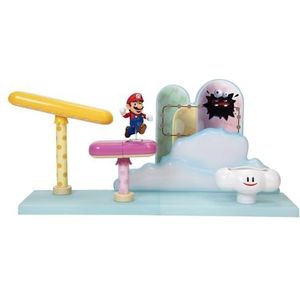 Nintendo Super speelset wolken - wolkenwereld - met 6 cm Mario figuur 402004, kleurrijk, 25 x 7,5 x 18 cm